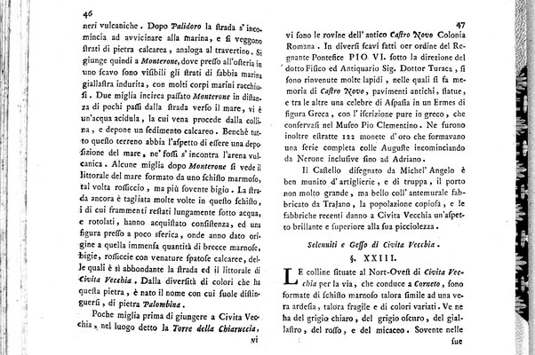 Saggio di osservazioni mineralogiche sulla Tolfa, Oriolo, e Latera di Scipione Breislak delle Scuole Pie lettore di filosofia nel Collegio Nazareno dedicato a sua eccellenza reverendissima monsignor Onorato Gaetani de' duchi di Sermoneta