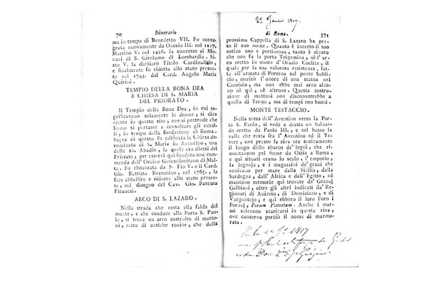 [Itinerario di Roma e suoi contorni o sia Descrizione de' monumenti antichi, e moderni coll'indicazione delle più belle pitture, sculture, ed architetture. Opera dell'antiquario Andrea Manazzale tradotta dalla terza edizione francese ed aumentata da Stefano Piale ... Ornata delle vedute più interessanti di Roma. Tomo 1. [-2.]] 2