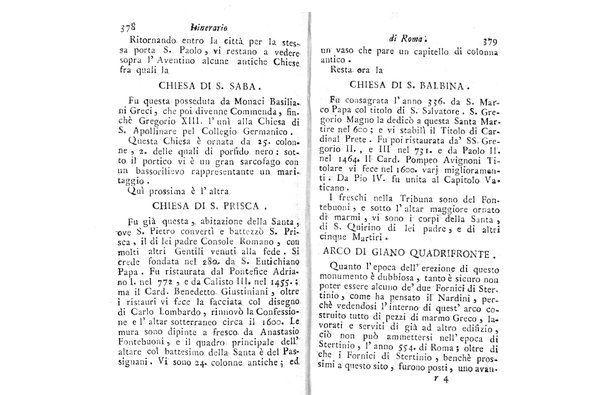 [Itinerario di Roma e suoi contorni o sia Descrizione de' monumenti antichi, e moderni coll'indicazione delle più belle pitture, sculture, ed architetture. Opera dell'antiquario Andrea Manazzale tradotta dalla terza edizione francese ed aumentata da Stefano Piale ... Ornata delle vedute più interessanti di Roma. Tomo 1. [-2.]] 2