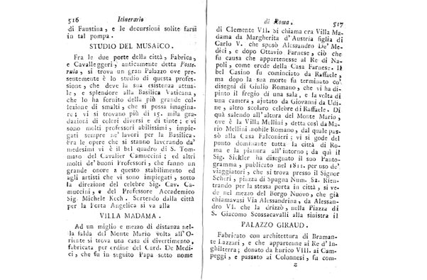 [Itinerario di Roma e suoi contorni o sia Descrizione de' monumenti antichi, e moderni coll'indicazione delle più belle pitture, sculture, ed architetture. Opera dell'antiquario Andrea Manazzale tradotta dalla terza edizione francese ed aumentata da Stefano Piale ... Ornata delle vedute più interessanti di Roma. Tomo 1. [-2.]] 2