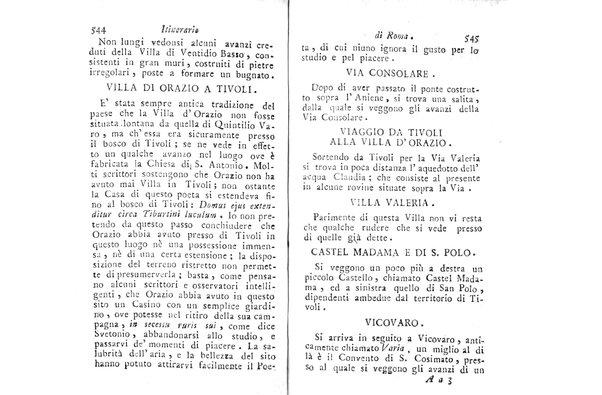 [Itinerario di Roma e suoi contorni o sia Descrizione de' monumenti antichi, e moderni coll'indicazione delle più belle pitture, sculture, ed architetture. Opera dell'antiquario Andrea Manazzale tradotta dalla terza edizione francese ed aumentata da Stefano Piale ... Ornata delle vedute più interessanti di Roma. Tomo 1. [-2.]] 2