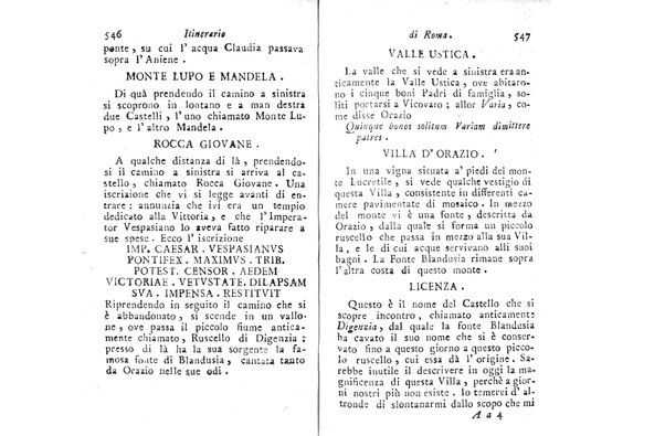 [Itinerario di Roma e suoi contorni o sia Descrizione de' monumenti antichi, e moderni coll'indicazione delle più belle pitture, sculture, ed architetture. Opera dell'antiquario Andrea Manazzale tradotta dalla terza edizione francese ed aumentata da Stefano Piale ... Ornata delle vedute più interessanti di Roma. Tomo 1. [-2.]] 2