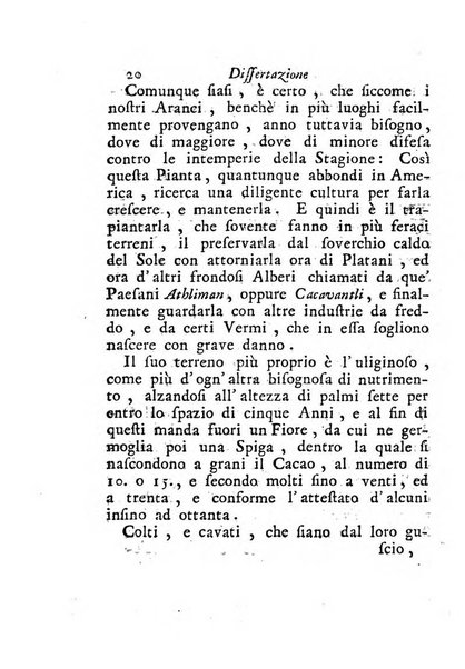 Dell'uso ed abuso della cioccolata dissertazione storico-medica del dottore Gio. Battista Anfossi ...