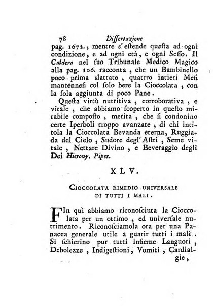 Dell'uso ed abuso della cioccolata dissertazione storico-medica del dottore Gio. Battista Anfossi ...