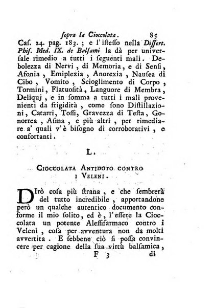 Dell'uso ed abuso della cioccolata dissertazione storico-medica del dottore Gio. Battista Anfossi ...