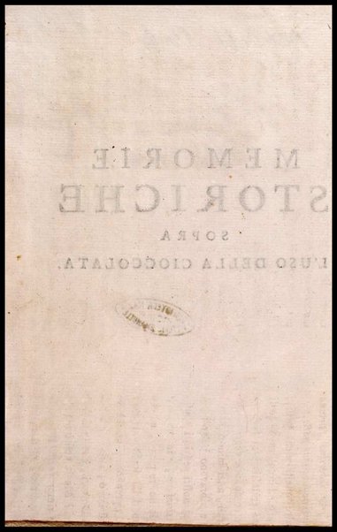 Memorie storiche sopra l'uso della cioccolata in tempo di digiuno, esposte in una lettera a monsig. illustriss., e reverendiss. arcivescovo N. N