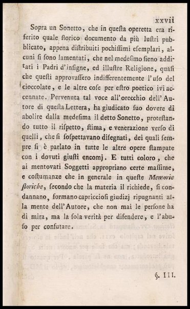 Memorie storiche sopra l'uso della cioccolata in tempo di digiuno, esposte in una lettera a monsig. illustriss., e reverendiss. arcivescovo N. N