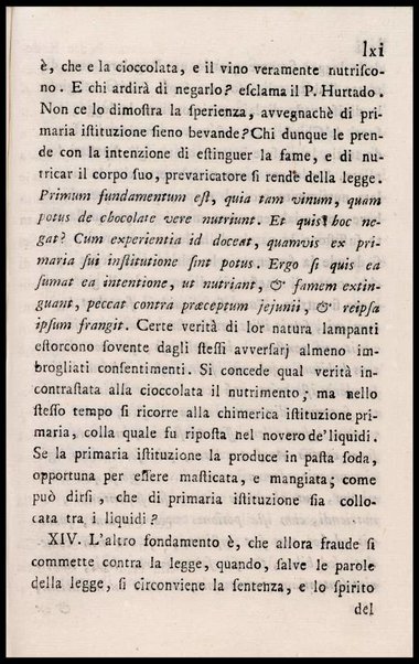 Memorie storiche sopra l'uso della cioccolata in tempo di digiuno, esposte in una lettera a monsig. illustriss., e reverendiss. arcivescovo N. N