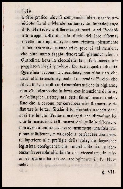 Memorie storiche sopra l'uso della cioccolata in tempo di digiuno, esposte in una lettera a monsig. illustriss., e reverendiss. arcivescovo N. N