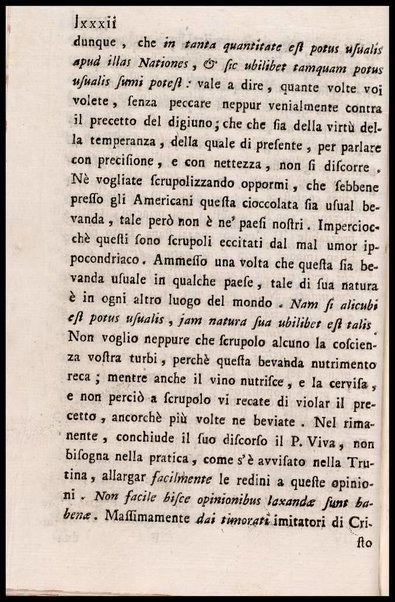 Memorie storiche sopra l'uso della cioccolata in tempo di digiuno, esposte in una lettera a monsig. illustriss., e reverendiss. arcivescovo N. N
