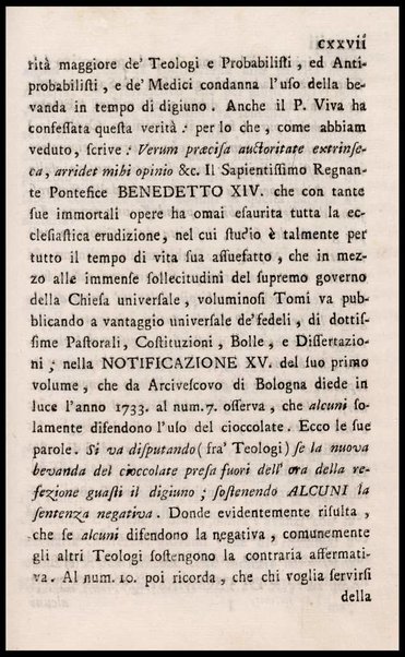 Memorie storiche sopra l'uso della cioccolata in tempo di digiuno, esposte in una lettera a monsig. illustriss., e reverendiss. arcivescovo N. N