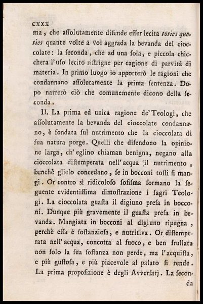 Memorie storiche sopra l'uso della cioccolata in tempo di digiuno, esposte in una lettera a monsig. illustriss., e reverendiss. arcivescovo N. N