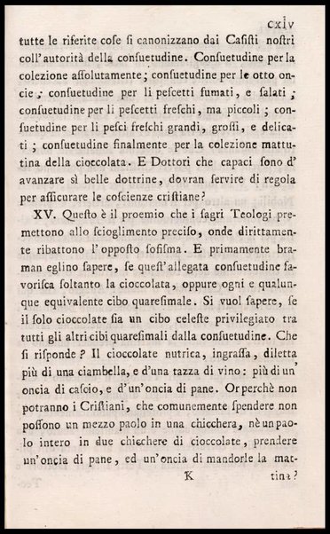 Memorie storiche sopra l'uso della cioccolata in tempo di digiuno, esposte in una lettera a monsig. illustriss., e reverendiss. arcivescovo N. N