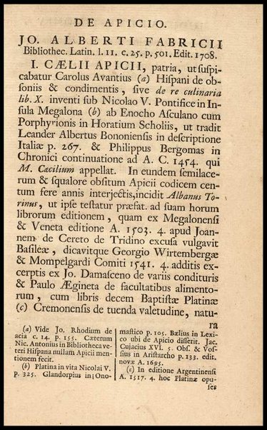 Apicii Coelii De opsoniis et condimentis, sive Arte coquinaria, libri decem. Cum annotationibus Martini Lister, ... et notis selectioribus, variisque lectionibus integris, Humelbergii, Barthii, Reinesii, A. Van der Linden, & aliorum, ut & variarum lectionum libello