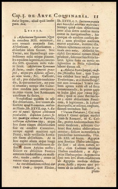 Apicii Coelii De opsoniis et condimentis, sive Arte coquinaria, libri decem. Cum annotationibus Martini Lister, ... et notis selectioribus, variisque lectionibus integris, Humelbergii, Barthii, Reinesii, A. Van der Linden, & aliorum, ut & variarum lectionum libello
