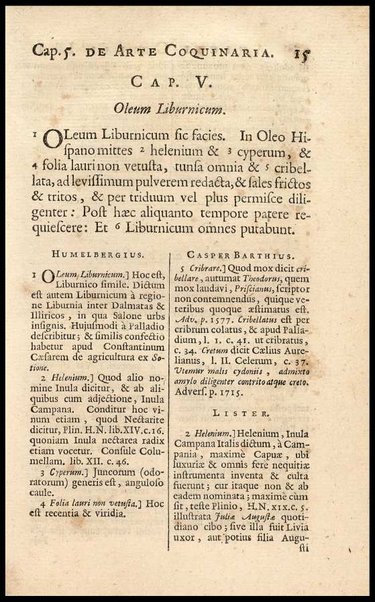 Apicii Coelii De opsoniis et condimentis, sive Arte coquinaria, libri decem. Cum annotationibus Martini Lister, ... et notis selectioribus, variisque lectionibus integris, Humelbergii, Barthii, Reinesii, A. Van der Linden, & aliorum, ut & variarum lectionum libello