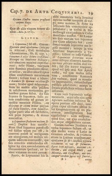 Apicii Coelii De opsoniis et condimentis, sive Arte coquinaria, libri decem. Cum annotationibus Martini Lister, ... et notis selectioribus, variisque lectionibus integris, Humelbergii, Barthii, Reinesii, A. Van der Linden, & aliorum, ut & variarum lectionum libello