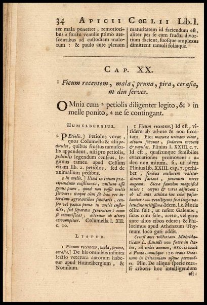 Apicii Coelii De opsoniis et condimentis, sive Arte coquinaria, libri decem. Cum annotationibus Martini Lister, ... et notis selectioribus, variisque lectionibus integris, Humelbergii, Barthii, Reinesii, A. Van der Linden, & aliorum, ut & variarum lectionum libello