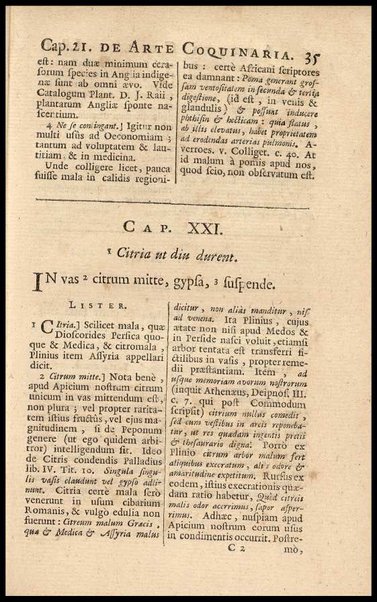 Apicii Coelii De opsoniis et condimentis, sive Arte coquinaria, libri decem. Cum annotationibus Martini Lister, ... et notis selectioribus, variisque lectionibus integris, Humelbergii, Barthii, Reinesii, A. Van der Linden, & aliorum, ut & variarum lectionum libello