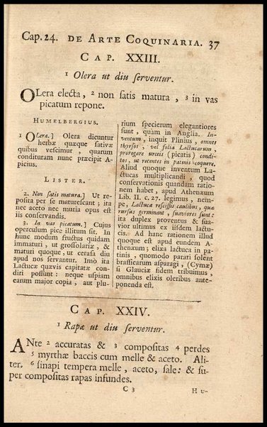 Apicii Coelii De opsoniis et condimentis, sive Arte coquinaria, libri decem. Cum annotationibus Martini Lister, ... et notis selectioribus, variisque lectionibus integris, Humelbergii, Barthii, Reinesii, A. Van der Linden, & aliorum, ut & variarum lectionum libello