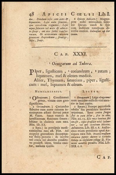 Apicii Coelii De opsoniis et condimentis, sive Arte coquinaria, libri decem. Cum annotationibus Martini Lister, ... et notis selectioribus, variisque lectionibus integris, Humelbergii, Barthii, Reinesii, A. Van der Linden, & aliorum, ut & variarum lectionum libello