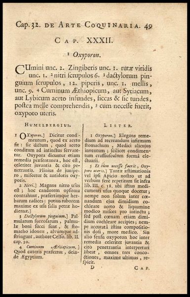 Apicii Coelii De opsoniis et condimentis, sive Arte coquinaria, libri decem. Cum annotationibus Martini Lister, ... et notis selectioribus, variisque lectionibus integris, Humelbergii, Barthii, Reinesii, A. Van der Linden, & aliorum, ut & variarum lectionum libello