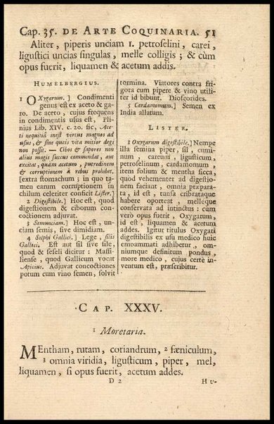Apicii Coelii De opsoniis et condimentis, sive Arte coquinaria, libri decem. Cum annotationibus Martini Lister, ... et notis selectioribus, variisque lectionibus integris, Humelbergii, Barthii, Reinesii, A. Van der Linden, & aliorum, ut & variarum lectionum libello