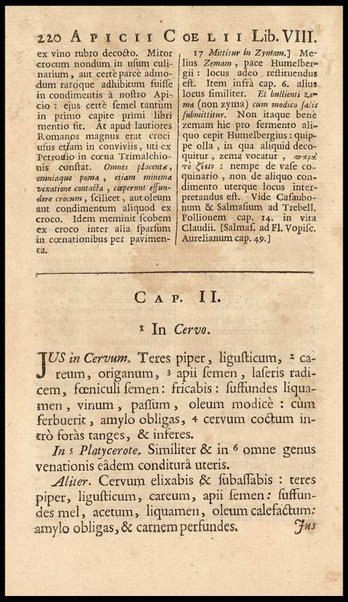 Apicii Coelii De opsoniis et condimentis, sive Arte coquinaria, libri decem. Cum annotationibus Martini Lister, ... et notis selectioribus, variisque lectionibus integris, Humelbergii, Barthii, Reinesii, A. Van der Linden, & aliorum, ut & variarum lectionum libello