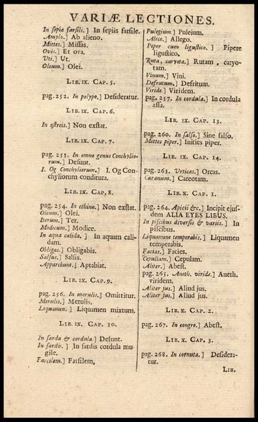 Apicii Coelii De opsoniis et condimentis, sive Arte coquinaria, libri decem. Cum annotationibus Martini Lister, ... et notis selectioribus, variisque lectionibus integris, Humelbergii, Barthii, Reinesii, A. Van der Linden, & aliorum, ut & variarum lectionum libello