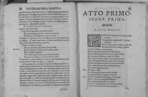 L'Alceo fauola pescatoria d'Antonio Ongaro, fatta recitare in Ferrara dall'ill.mo s. Enzo Bentiuogli mentre la seconda volta era Principe dell'Accademia degl'Intrepidi, con gl'Intramezzi del sig. caualier Batista Guarini. Descritti, e dichiarati dall'Arsiccio accademico Ricreduto. Aggiuntici appresso alcuni Discorsi del medesimo Arsiccio sopra ciascheduno Intramezzo. Dedicati all'ill.mo & reu.mo sig. Cardinal Serra