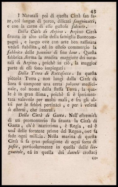 Notiziario delle produzioni particolari del Regno di Napoli e delle cacce riserbate al real divertimento ricercate, ed esaminate da fra Vincenzo Corrado