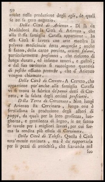 Notiziario delle produzioni particolari del Regno di Napoli e delle cacce riserbate al real divertimento ricercate, ed esaminate da fra Vincenzo Corrado