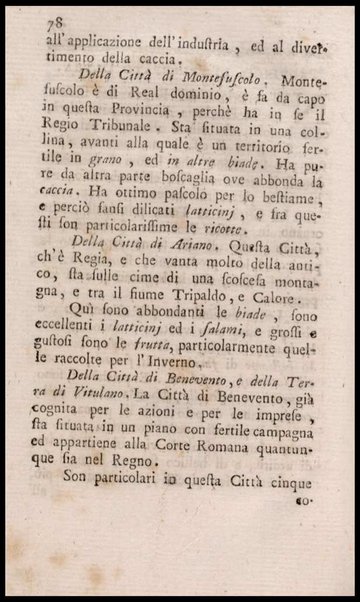 Notiziario delle produzioni particolari del Regno di Napoli e delle cacce riserbate al real divertimento ricercate, ed esaminate da fra Vincenzo Corrado