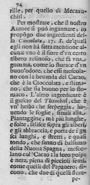 Della cioccolata discorso diuiso in quattro parti d'Antonio Colmenero Ledesma medico e chirurgo della città d'Ecija nell'Andaluzia tradotto dalla lingua spagnuola nell'italiana, con aggiunta d'alcune annotationi da Alessandro Vitrioli