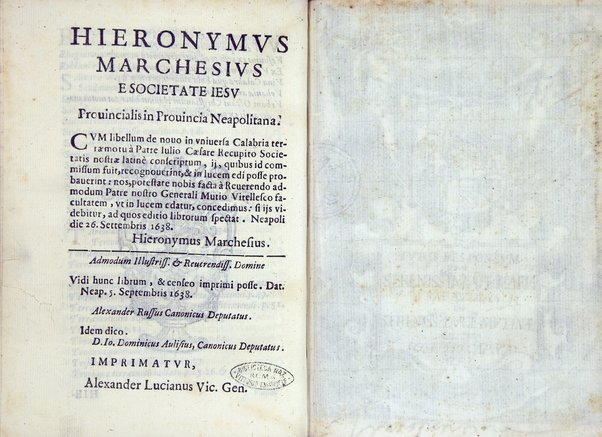 De nouo in vniuersa Calabria terraemotu congeminatus nuncius / [Iulij Caesaris Recupiti è Societate Iesu]