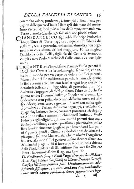 L'historia dell'illustrissima famiglia di Sangro. Scritta dal signor Filiberto Campanile