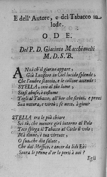 Il tabacco opera di d. Benedetto Stella da Ciuita Castellana M.D.S.B. nella quale si tratta dell'origine, historia, coltura, preparatione, qualità, natura, virtù & vso in fumo, in polvere, in foglia, in lambitiuo, et in medicina della pianta volgarmente detta tabacco ...