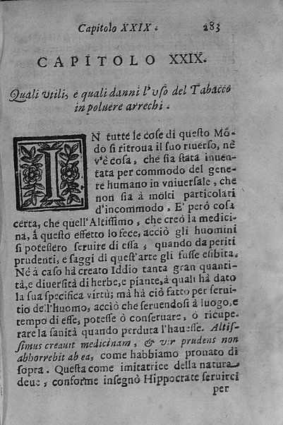 Il tabacco opera di d. Benedetto Stella da Ciuita Castellana M.D.S.B. nella quale si tratta dell'origine, historia, coltura, preparatione, qualità, natura, virtù & vso in fumo, in polvere, in foglia, in lambitiuo, et in medicina della pianta volgarmente detta tabacco ...