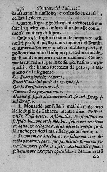 Il tabacco opera di d. Benedetto Stella da Ciuita Castellana M.D.S.B. nella quale si tratta dell'origine, historia, coltura, preparatione, qualità, natura, virtù & vso in fumo, in polvere, in foglia, in lambitiuo, et in medicina della pianta volgarmente detta tabacco ...
