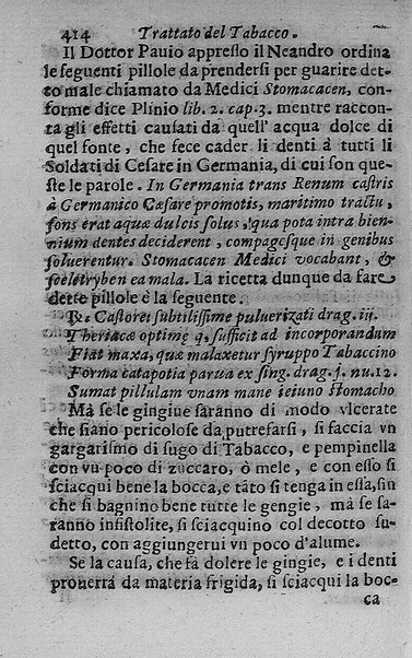 Il tabacco opera di d. Benedetto Stella da Ciuita Castellana M.D.S.B. nella quale si tratta dell'origine, historia, coltura, preparatione, qualità, natura, virtù & vso in fumo, in polvere, in foglia, in lambitiuo, et in medicina della pianta volgarmente detta tabacco ...