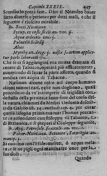 Il tabacco opera di d. Benedetto Stella da Ciuita Castellana M.D.S.B. nella quale si tratta dell'origine, historia, coltura, preparatione, qualità, natura, virtù & vso in fumo, in polvere, in foglia, in lambitiuo, et in medicina della pianta volgarmente detta tabacco ...