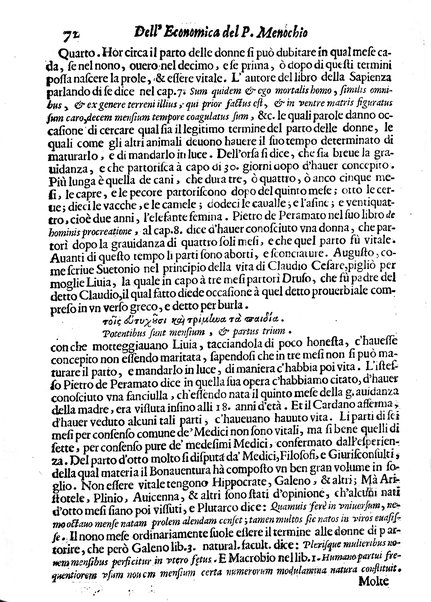 Economica christiana composta dal padre Gio. Stefano Menochio della Compagnia di Giesu', nella quale con le autorita' della Sacra Scrittura, e de' Santi Padri, con le ragioni naturali, historie & ammaestramenti morali de' scrittori profani, s'insegna il modo di ben regolare, e gouernare la propria casa. All'eminentissimo, e reuerendissimo prencipe Francesco Maria Brancaccio