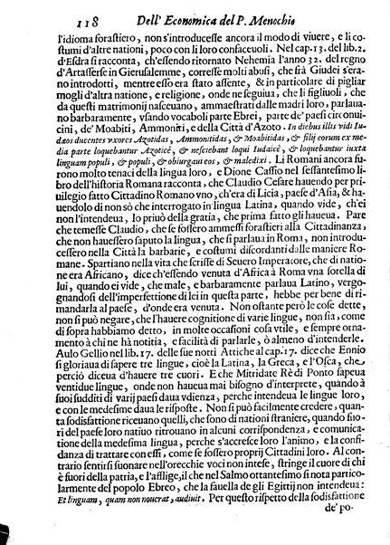 Economica christiana composta dal padre Gio. Stefano Menochio della Compagnia di Giesu', nella quale con le autorita' della Sacra Scrittura, e de' Santi Padri, con le ragioni naturali, historie & ammaestramenti morali de' scrittori profani, s'insegna il modo di ben regolare, e gouernare la propria casa. All'eminentissimo, e reuerendissimo prencipe Francesco Maria Brancaccio