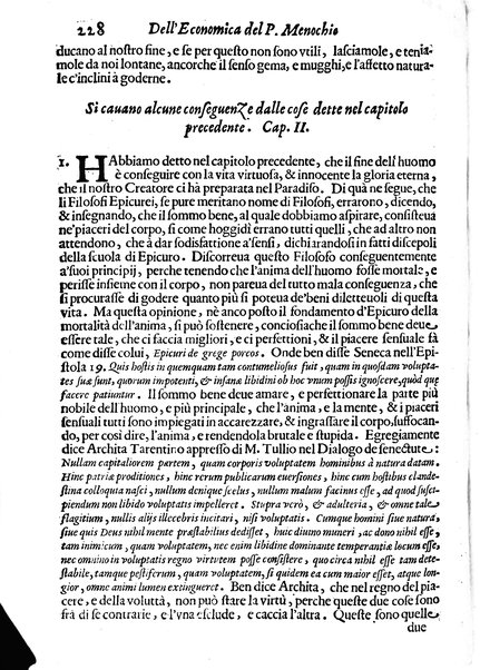 Economica christiana composta dal padre Gio. Stefano Menochio della Compagnia di Giesu', nella quale con le autorita' della Sacra Scrittura, e de' Santi Padri, con le ragioni naturali, historie & ammaestramenti morali de' scrittori profani, s'insegna il modo di ben regolare, e gouernare la propria casa. All'eminentissimo, e reuerendissimo prencipe Francesco Maria Brancaccio