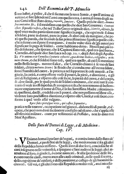 Economica christiana composta dal padre Gio. Stefano Menochio della Compagnia di Giesu', nella quale con le autorita' della Sacra Scrittura, e de' Santi Padri, con le ragioni naturali, historie & ammaestramenti morali de' scrittori profani, s'insegna il modo di ben regolare, e gouernare la propria casa. All'eminentissimo, e reuerendissimo prencipe Francesco Maria Brancaccio