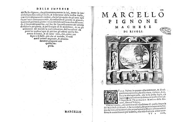 Le imprese illustri con espositioni, et discorsi del s.or Ieronimo Ruscelli. Al serenissimo et sempre felicissimo re catolico, Filippo d'Austria. ... Con la giunta di altre imprese tutto riordinato et corretto da Fran.co Patritio