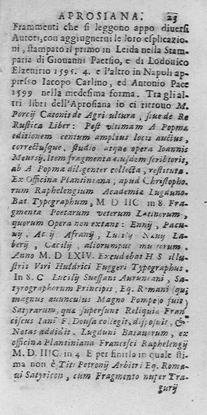 La Biblioteca Aprosiana passatempo autunnale di Cornelio Aspasio Antivigilmi trà Vagabondi di Tabbia detto l'Aggirato ...