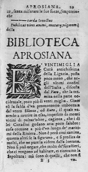 La Biblioteca Aprosiana passatempo autunnale di Cornelio Aspasio Antivigilmi trà Vagabondi di Tabbia detto l'Aggirato ...