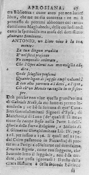 La Biblioteca Aprosiana passatempo autunnale di Cornelio Aspasio Antivigilmi trà Vagabondi di Tabbia detto l'Aggirato ...
