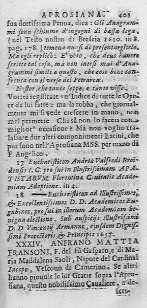 La Biblioteca Aprosiana passatempo autunnale di Cornelio Aspasio Antivigilmi trà Vagabondi di Tabbia detto l'Aggirato ...